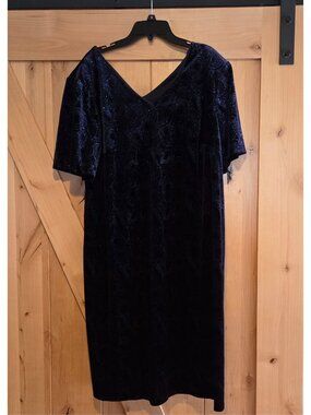 Connected Apparel Velvet Glitter Midi Dress 16W Holidays Parties Geometric